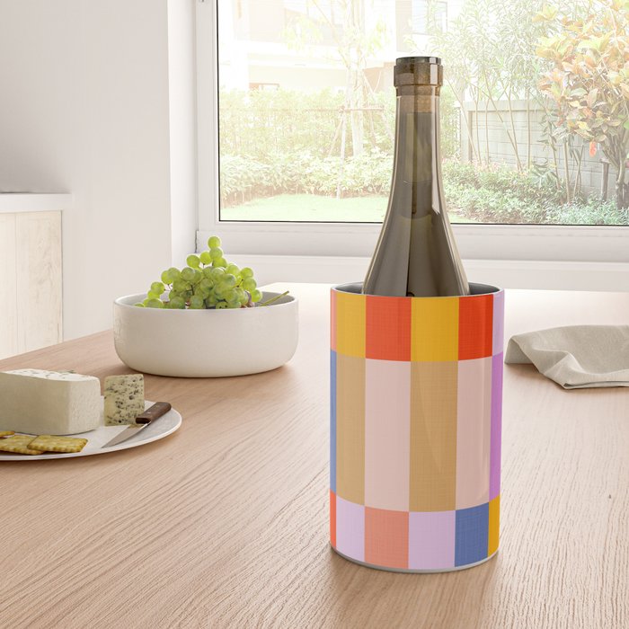 Retro Colourful Bauhaus Pattern Wine Chiller Gallery Image 4