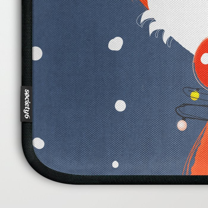 Cute christmas fox in the snow Laptop Sleeve Gallery Image 3