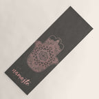 golden hamsa fatma hand and mandala on classic blue Yoga Mat Gallery Image 1