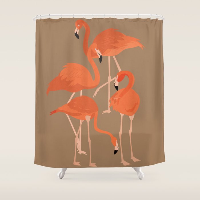 Graceful Flamingos 2 Shower Curtain Gallery Image 1