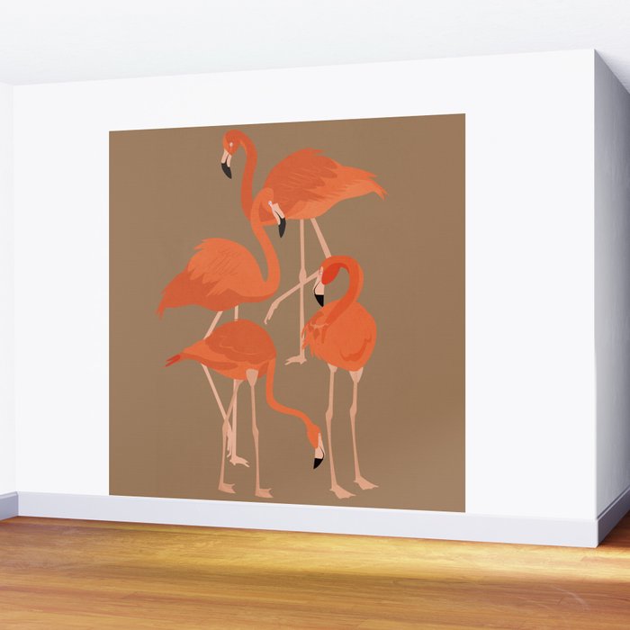 Graceful Flamingos 2 Wall Mural Gallery Image 2