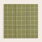 Hand Drawn Grid Green Wood Wall Art Gallery Image 1