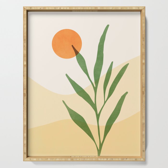 Earth and Sky Abstract Landscape Serving Tray Gallery Image 1