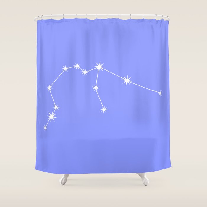 Aquarius Zodiac Star Constellation Line Art Pastel Purple Shower Curtain Gallery Image 1