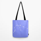 Aquarius Zodiac Star Constellation Line Art Pastel Purple Tote Bag Gallery Image 2