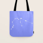 Aquarius Zodiac Star Constellation Line Art Pastel Purple Tote Bag Gallery Image 1
