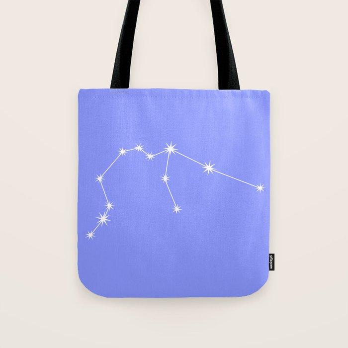 Aquarius Zodiac Star Constellation Line Art Pastel Purple Tote Bag Gallery Image 1