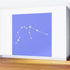 Aquarius Zodiac Star Constellation Line Art Pastel Purple Wall Mural Gallery Image 2