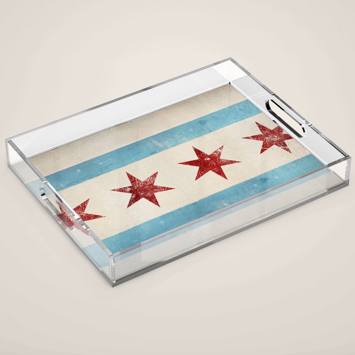 Chicago Flag Acrylic Tray Gallery Image 1