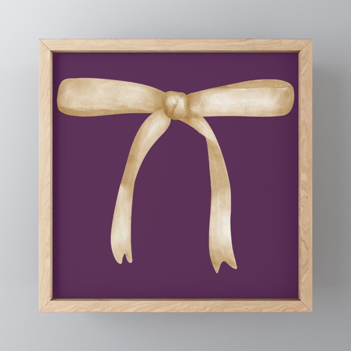 Bows & Ribbons Pattern XXXV Dark Purple Mini Art Print Gallery Image 1