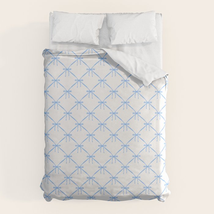 Bows & Ribbons Pattern VII Baby Blue Duvet Cover Gallery Image 6