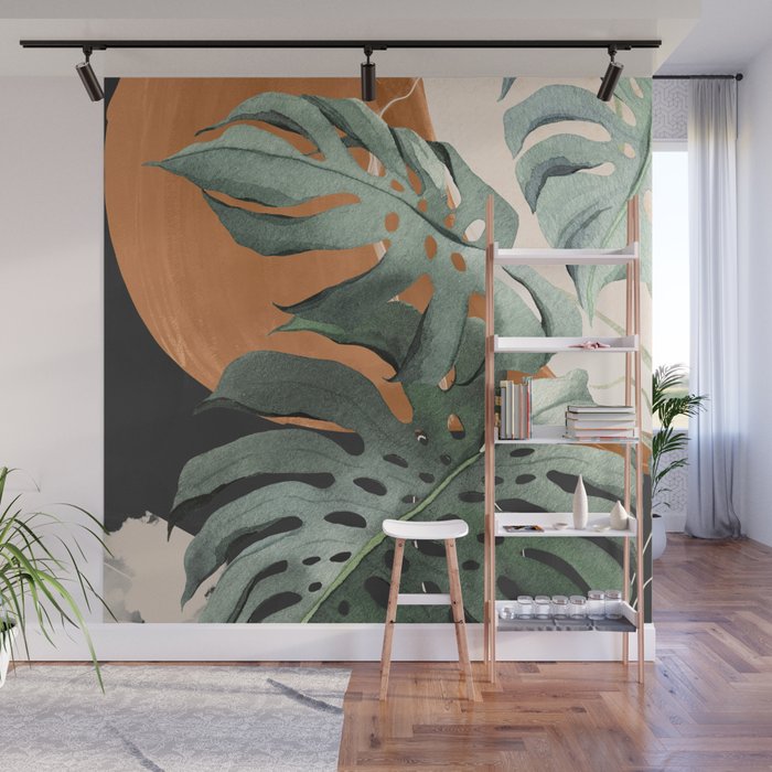 Abstract Art Tropical Leaves 162 Wall Mural Gallery Image 1
