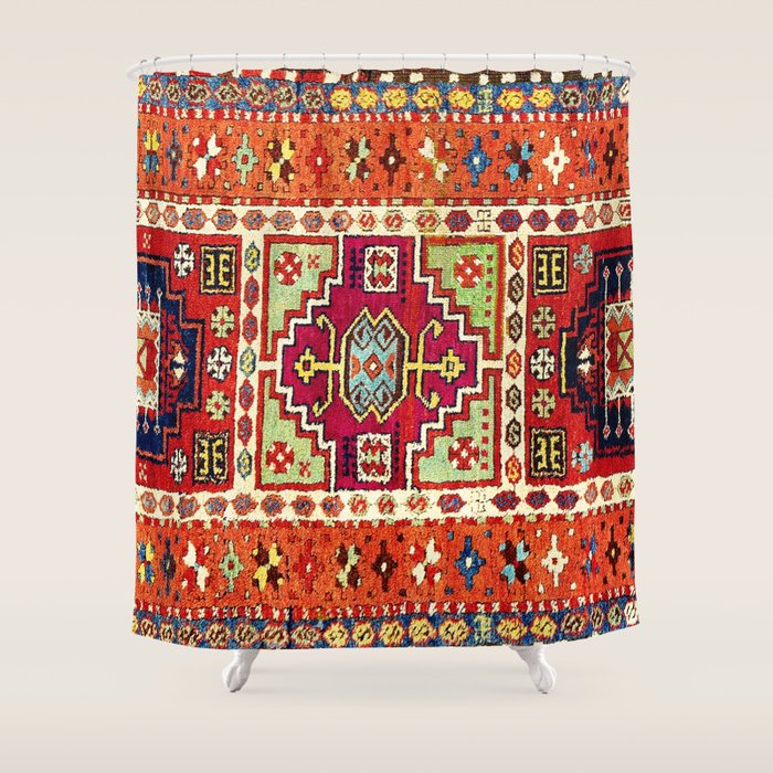 Erzincan  Antique Turkish Rug Print Shower Curtain Gallery Image 1