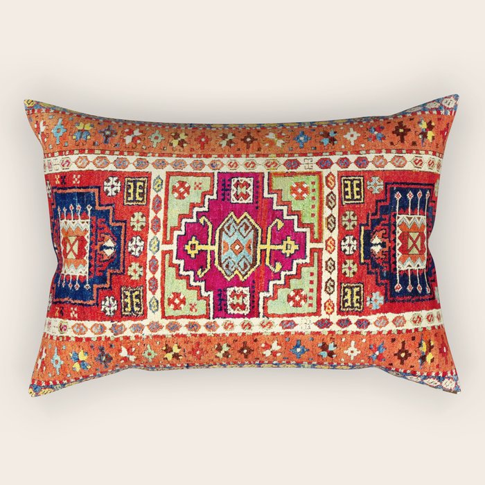 Erzincan  Antique Turkish Rug Print Rectangular Pillow Gallery Image 1