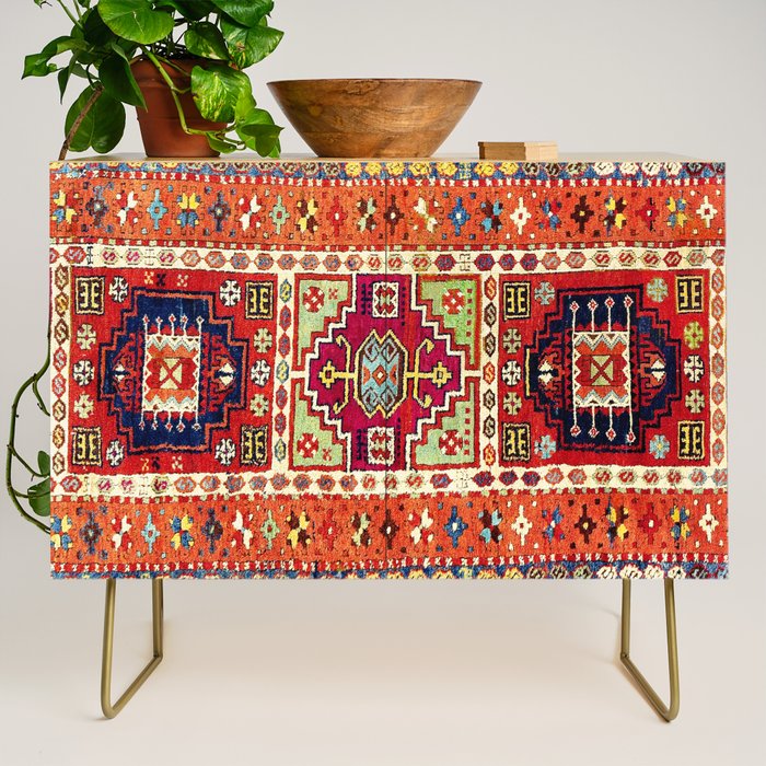 Erzincan  Antique Turkish Rug Print Credenza Gallery Image 1