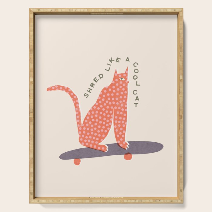 Shred like a cool cat Serving Tray Gallery Image 1
