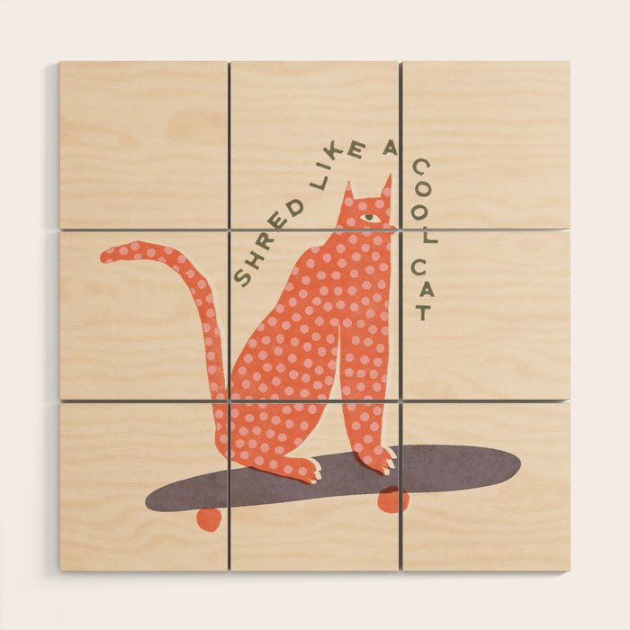 Shred like a cool cat Wood Wall Art Gallery Image 1