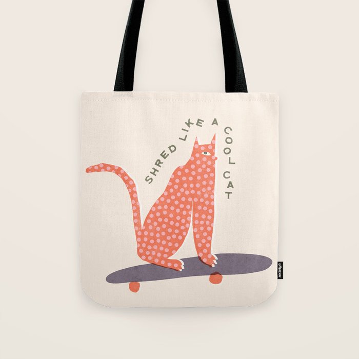 Shred like a cool cat Tote Bag Gallery Image 1