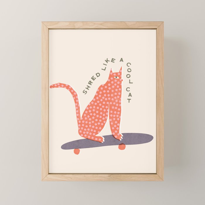 Shred like a cool cat Mini Art Print Gallery Image 1