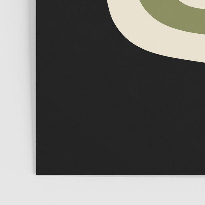 Abstract Geometric Rings 234 Black Olive Green and Beige Poster Gallery Image 3