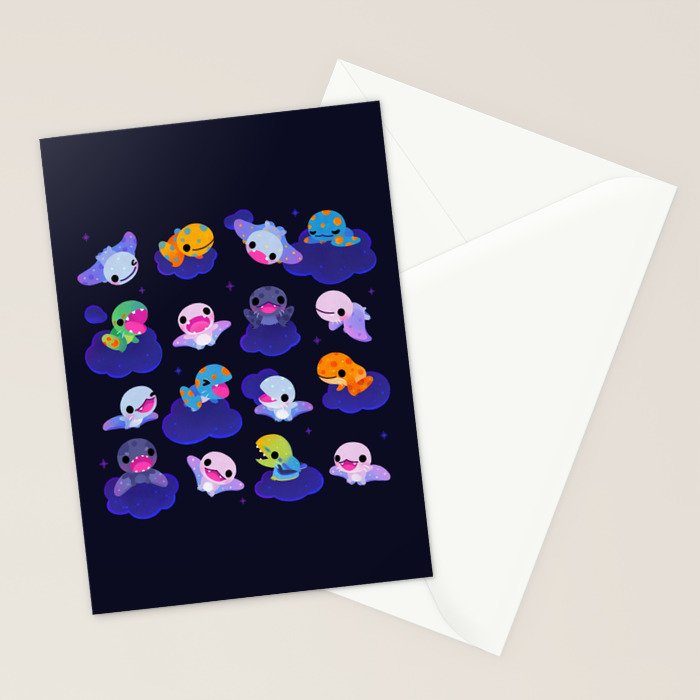 Anurognathus in the night sky Stationery Card Gallery Image 2