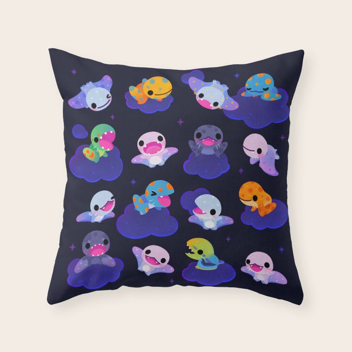 Anurognathus in the night sky Throw Pillow Gallery Image 1