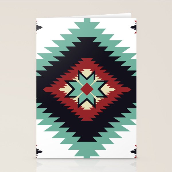 Southwest Santa Fe Geometric Tribal Indian Pattern Stationery Card Gallery Image 2