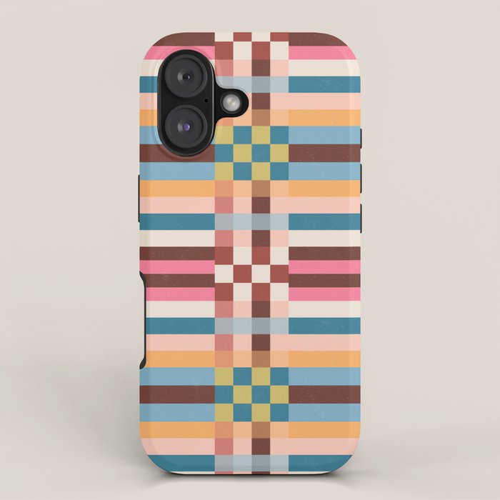 Woven Checks and Stripes Multicolored iPhone Case Gallery Image 1