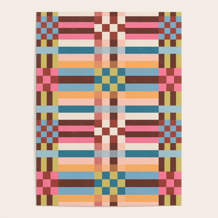 Woven Checks and Stripes Multicolored Poster Gallery Image 4
