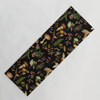 Vintage Mushroom Fungi Night Forest Botanical Garden Yoga Mat Gallery Image 1