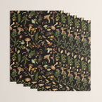 Vintage Mushroom Fungi Night Forest Botanical Garden Wrapping Paper Gallery Image 3