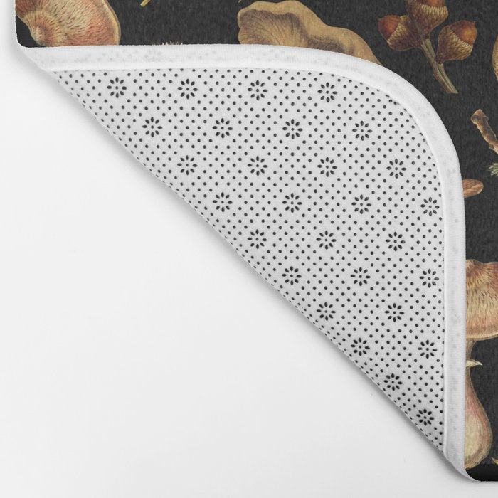Vintage Mushroom Fungi Night Forest Botanical Garden Bath Mat Gallery Image 2
