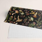 Vintage Mushroom Fungi Night Forest Botanical Garden Wrapping Paper Gallery Image 2