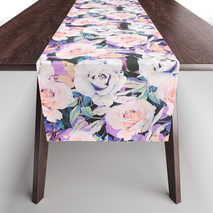 Modern Dark Vibrant Flowery D Table Runner Gallery Image 1