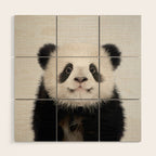 Panda Bear - Colorful Wood Wall Art Gallery Image 1