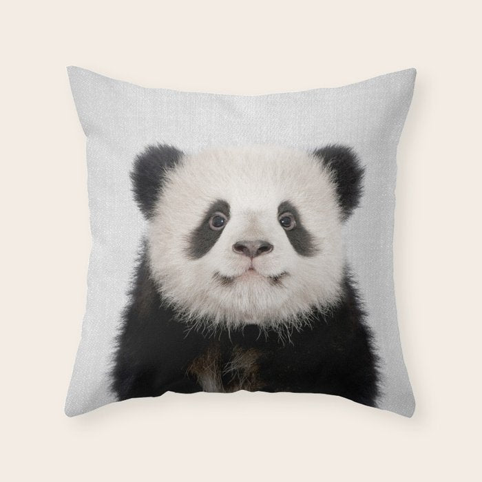 Panda Bear - Colorful Throw Pillow Gallery Image 1