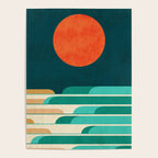 Chasing wave under the red moon Poster Gallery Image 4