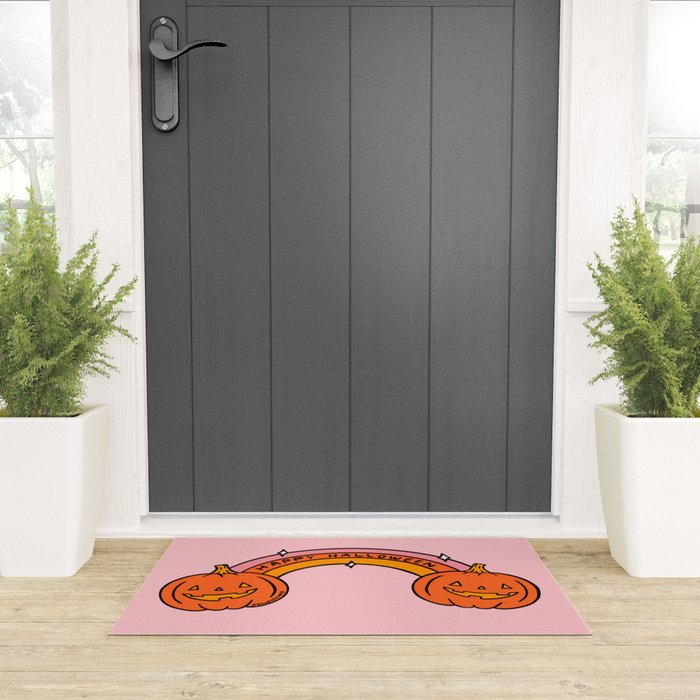 Happy Halloween Rainbow Welcome Mat Gallery Image 3