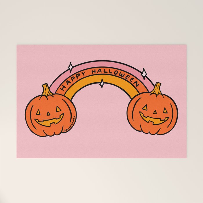 Happy Halloween Rainbow Welcome Mat Gallery Image 1