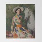 Equestrian Elegance in Color Throw Blanket Gallery Image 2
