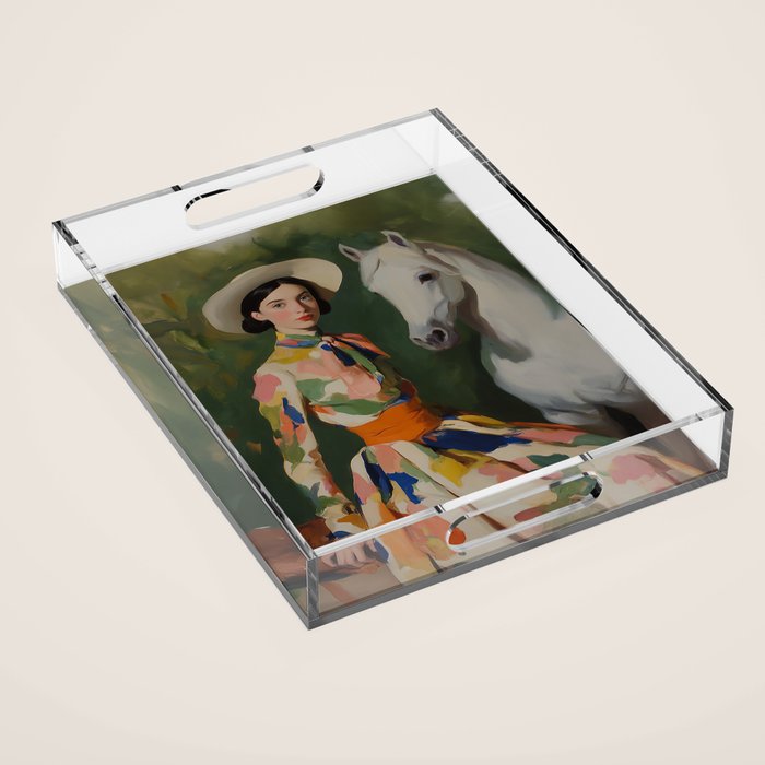 Equestrian Elegance in Color Acrylic Tray Gallery Image 1
