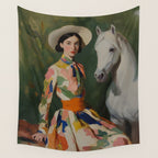 Equestrian Elegance in Color Wall Tapestry Gallery Image 4