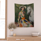 Equestrian Elegance in Color Wall Tapestry Gallery Image 2