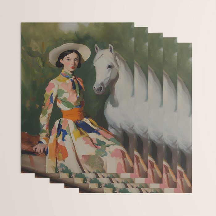 Equestrian Elegance in Color Wrapping Paper Gallery Image 3