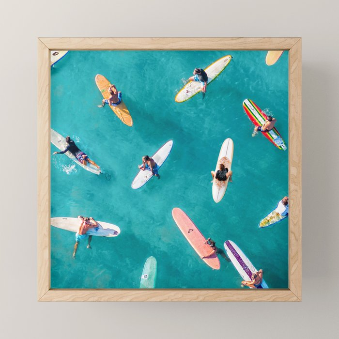 Surfers Traffic Jam Mini Art Print Gallery Image 1