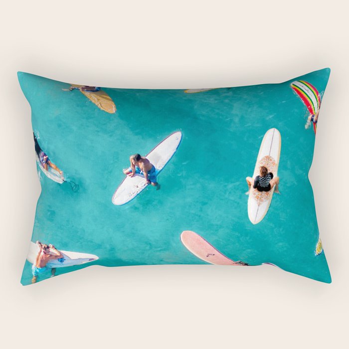 Surfers Traffic Jam Rectangular Pillow Gallery Image 1