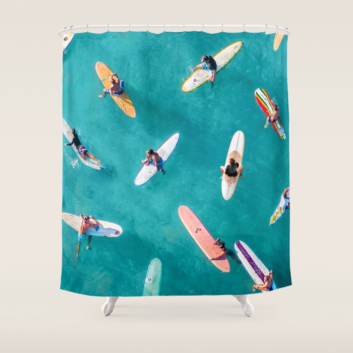 Surfers Traffic Jam Shower Curtain Gallery Image 1