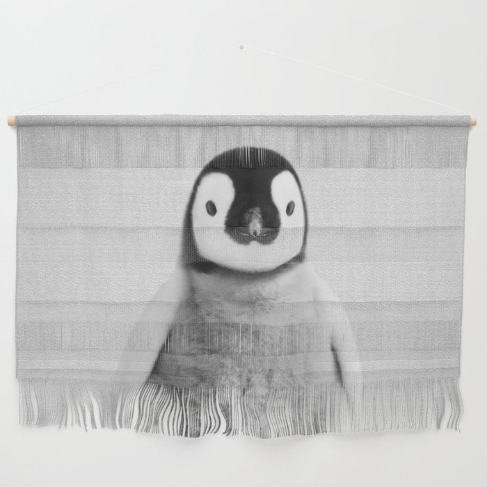 Baby Penguin - Black & White Wall Hanging Gallery Image 1