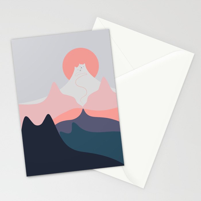 Cat Landscape 129 Stationery Card Gallery Image 2