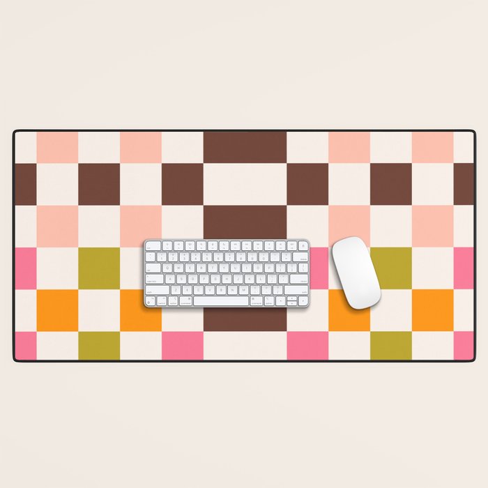 Checkerboard - Warm Colors Desk Mat Gallery Image 1